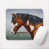 Native American Bay Pinto War Horse Mouse Mat (With Mouse)