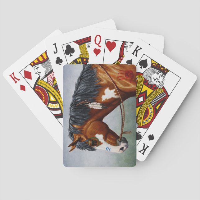 Native American Bay Pinto War Horse Playing Cards (Back)