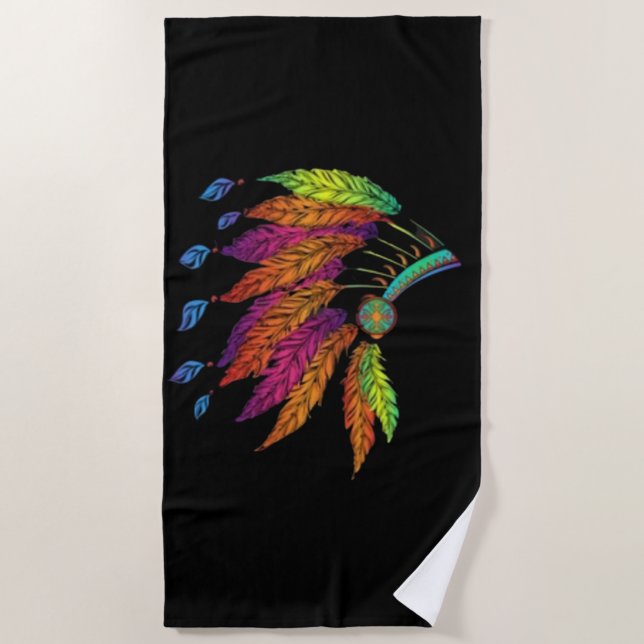 Native American Beach Towel (Front)