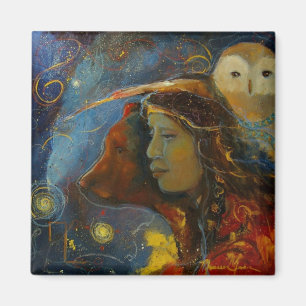 Native American Bear and Owl Animal Spirits Magnet