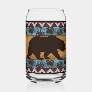 Native American Bear Can Glass