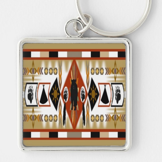 Native American Bear Clan Keychain (Front)