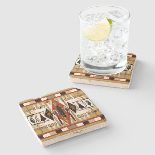Native American Bear Clan Stone Coaster