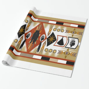 Native American Bear Clan Wrapping Paper