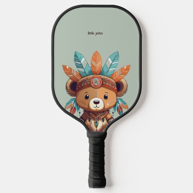 Native American Bear Pickleball Paddle (Front)