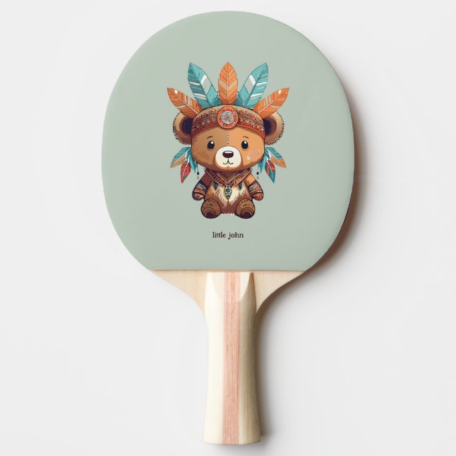 Native American Bear Ping Pong Paddle (Front)