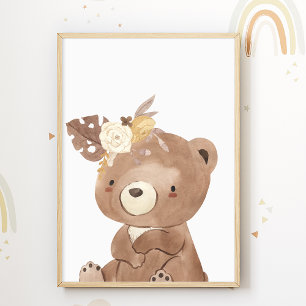 Native American Bear Poster Kids Room Print