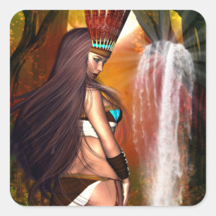 Native American Beauty Square Sticker