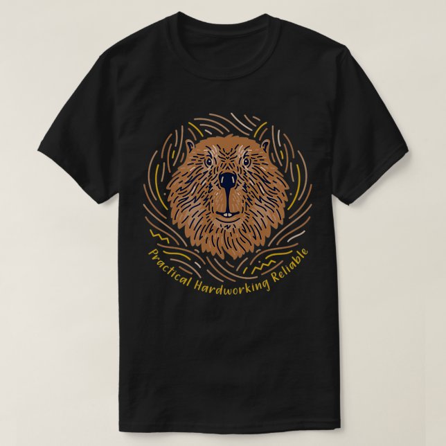 Native American Beaver Zodiac Sign Symbol for Taur T-Shirt (Design Front)