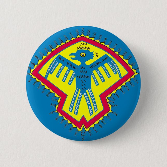 Native American bird 6 Cm Round Badge (Front)