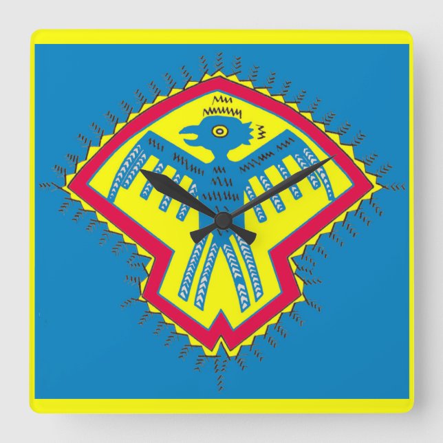 Native American bird symbol Square Wall Clock (Front)