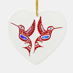 Native American birds Ceramic Tree Decoration