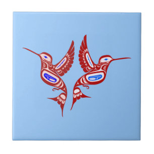 Native American birds Tile