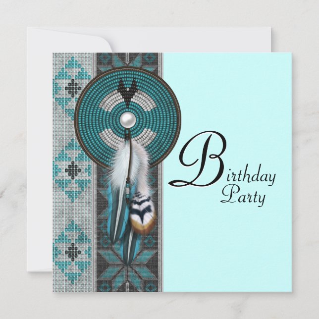 Native American Birthday Party Invitation (Front)