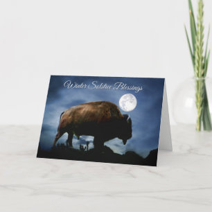 Native American Bison Winter Solstice Card