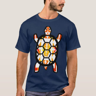 Native American Black White Fire Colour Turtle Des T-Shirt