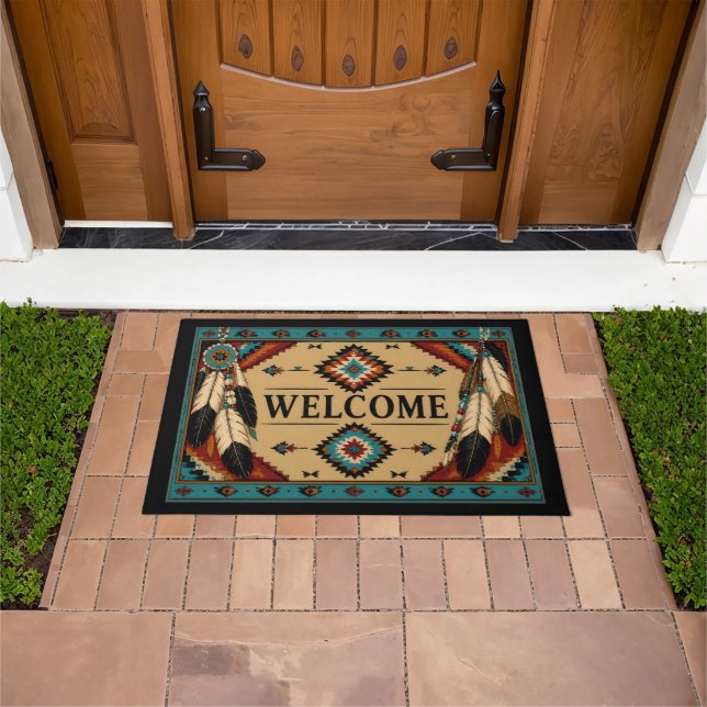 Native American Boho Door Mat (Outdoor)
