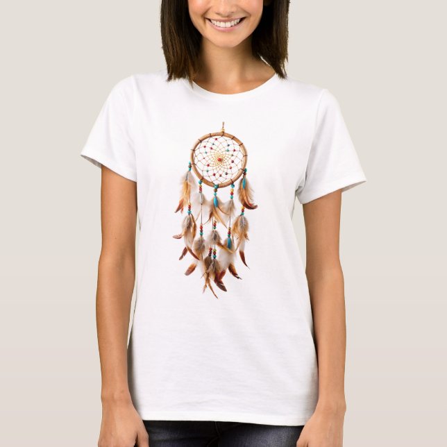 Native American Boho Dreamcatcher Tribal Photos T-Shirt (Front)