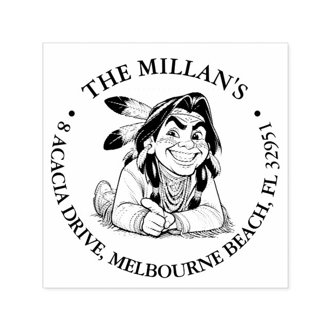 Native American boy theme Self-inking Stamp (Design)