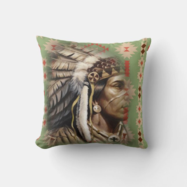 Native American Brave Cushion (Front)