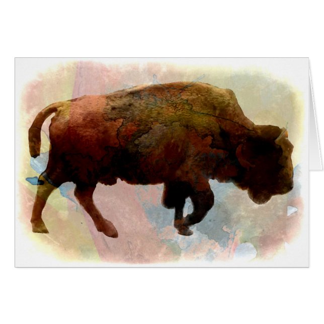 Native American Buffalo All Occasion Card (Front Horizontal)