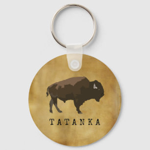 Native American Buffalo   Bison   Tatanka Drawing Key Ring