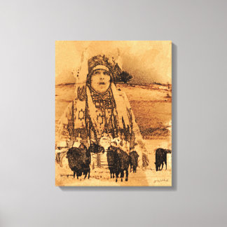 Native American Buffalo Gallery wrapped print