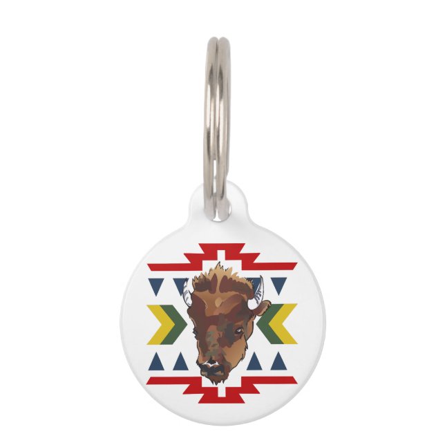 Native American Buffalo Pet Tag (Front)