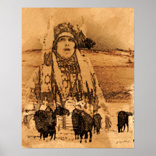 Native American Buffalo Print