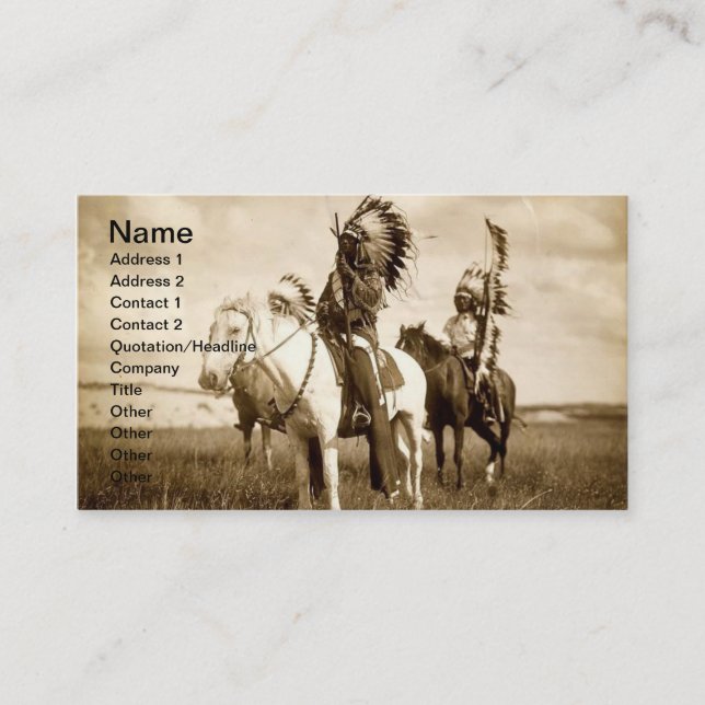 Native American Business Card (Front)