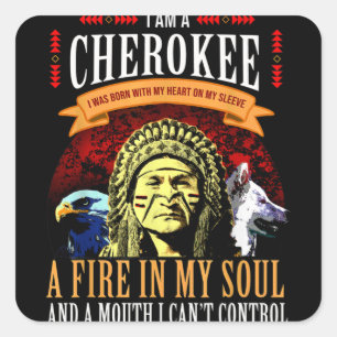 Native American Cherokee Indigenous Peoples Day Square Sticker