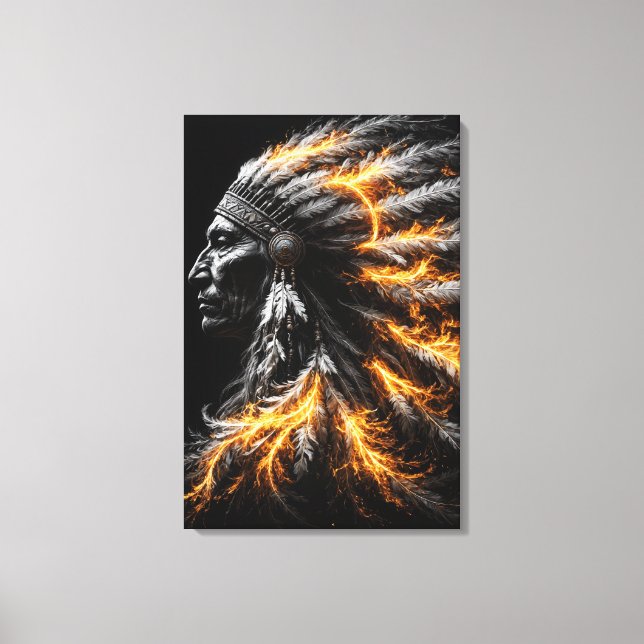 Native American Chief Canvas Print (Front)