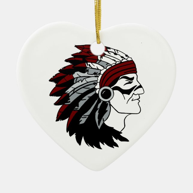 Native American Chief Ceramic Tree Decoration (Front)