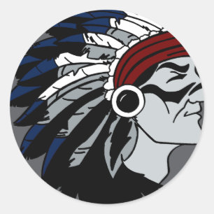 Native American Chief Classic Round Sticker