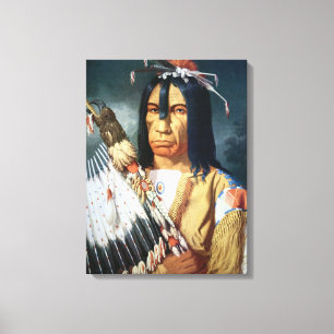 Native American Chief of the Cree people of Canada Canvas Print