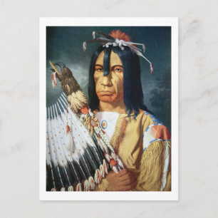 Native American Chief of the Cree people of Canada Postcard