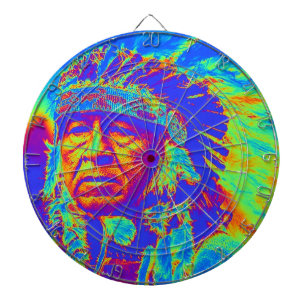 Native American Chief Pop Art Dartboard