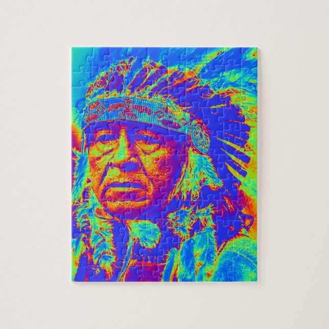 Native American Chief Pop Art Jigsaw Puzzle (Vertical)