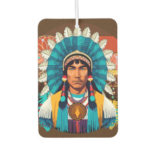 Native American Chief Powerful Portrait Car Air Freshener