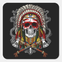 Native American Chief Skull Indian Headdress