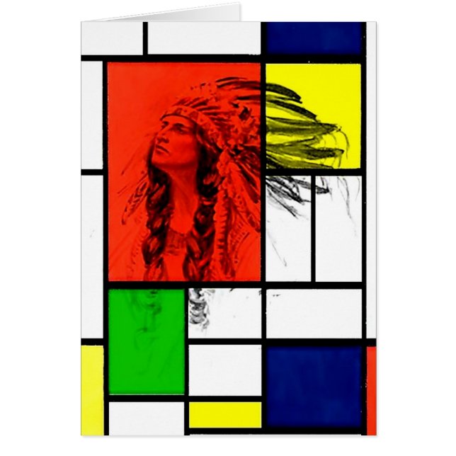 Native American Chief with Stained Glass Window (Front)