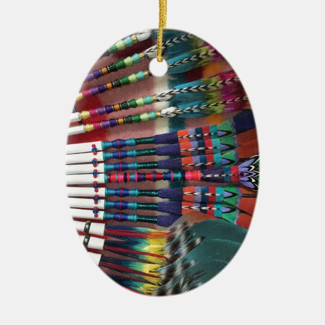 Native American Church Fans, coffee cup, shirts Ceramic Tree Decoration (Front)