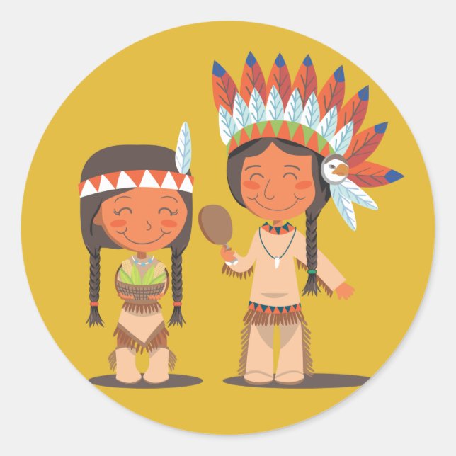 Native American Classic Round Sticker (Front)