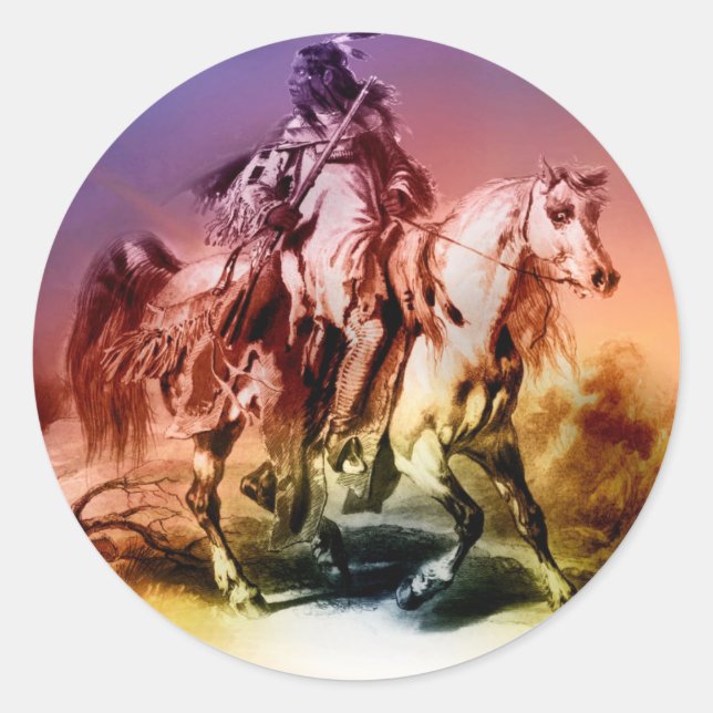 Native American Classic Round Sticker (Front)