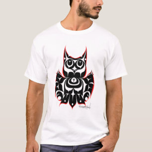 Native American Coast Salish Style Horned Owl  T-Shirt