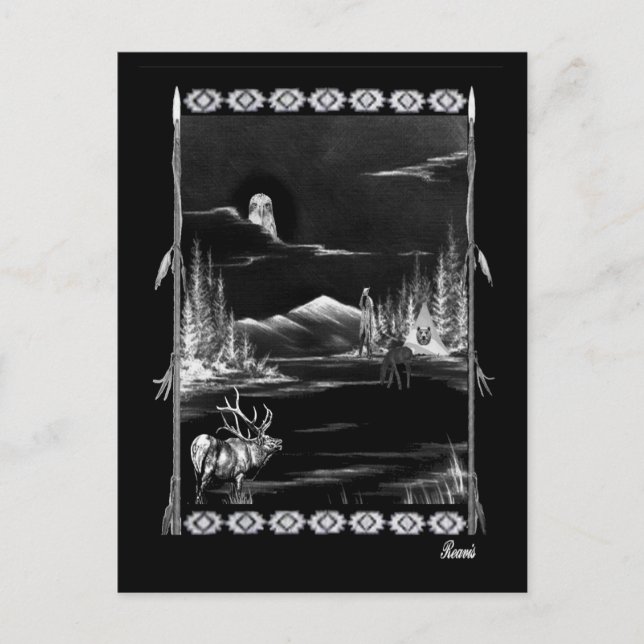 NATIVE AMERICAN COLLAGE POSTCARD (Front)