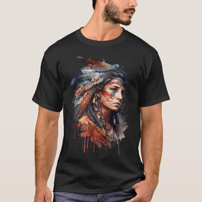 NATIVE AMERICAN COLORFUL T-Shirt (Front)