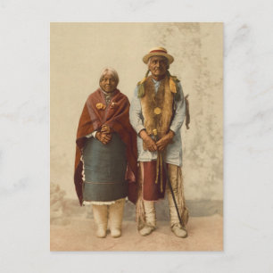 Native American Couple, 1899 Postcard