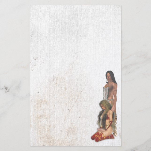 Native American Couple Stationery (Front)