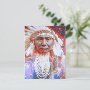 Native American Crazy Horse Flat Greeting Card